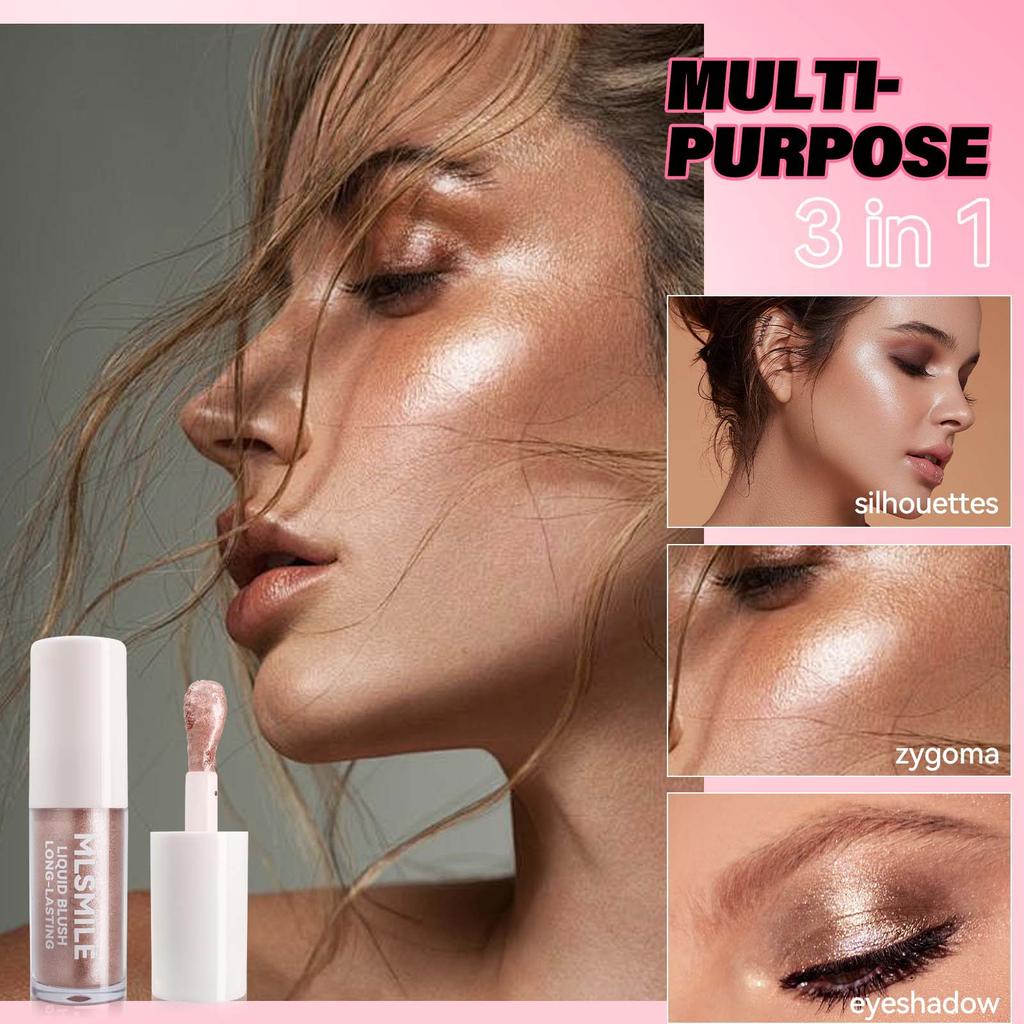 Makeup MLSMILE 6-Color Liquid Blush, Long-Lasting Multifunctional Highlight Grooming Hydrating Concealer Blush