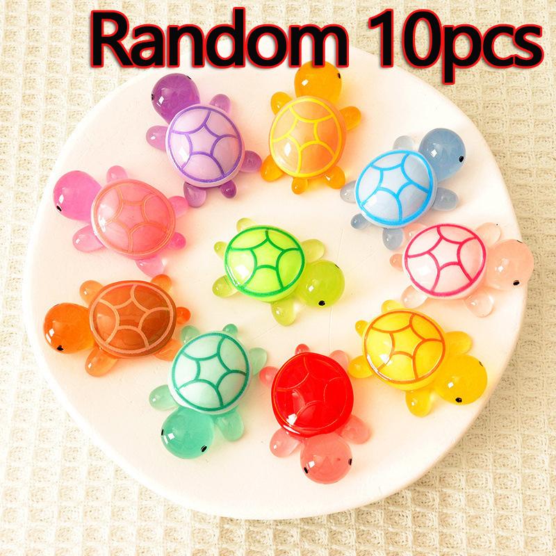 50Pcs Luminous Mini Turtles Moss Microlandscape Miniature Turtles Figurines Fairy Garden Accessorie Home Decor Glows In The Dark