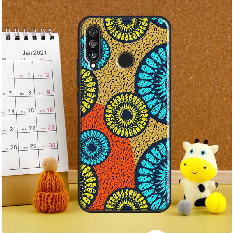 African Wax Pattern Fabric For Huawei Nova 12i 12s 7i 8i 11i 11 9 10 SE Y60 Y61 Y70 Y72 Y73 Y90 Y91 P30 P40 Lite Case Huawei Nova 11i