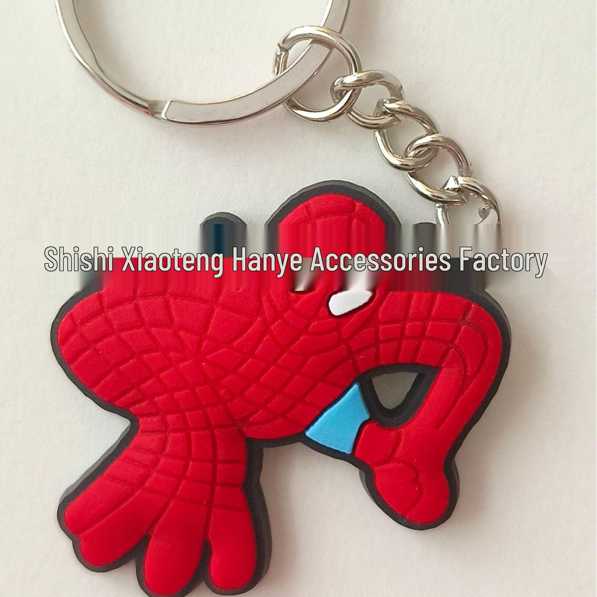 Marvel Spider-Man Keychain Sticker Pendant - PVC Soft Rubber Material