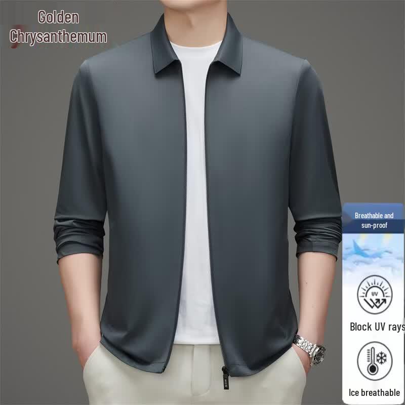 

Jinjv Men s Ice Silk Business Casual Sun Protection Jacket 2XL