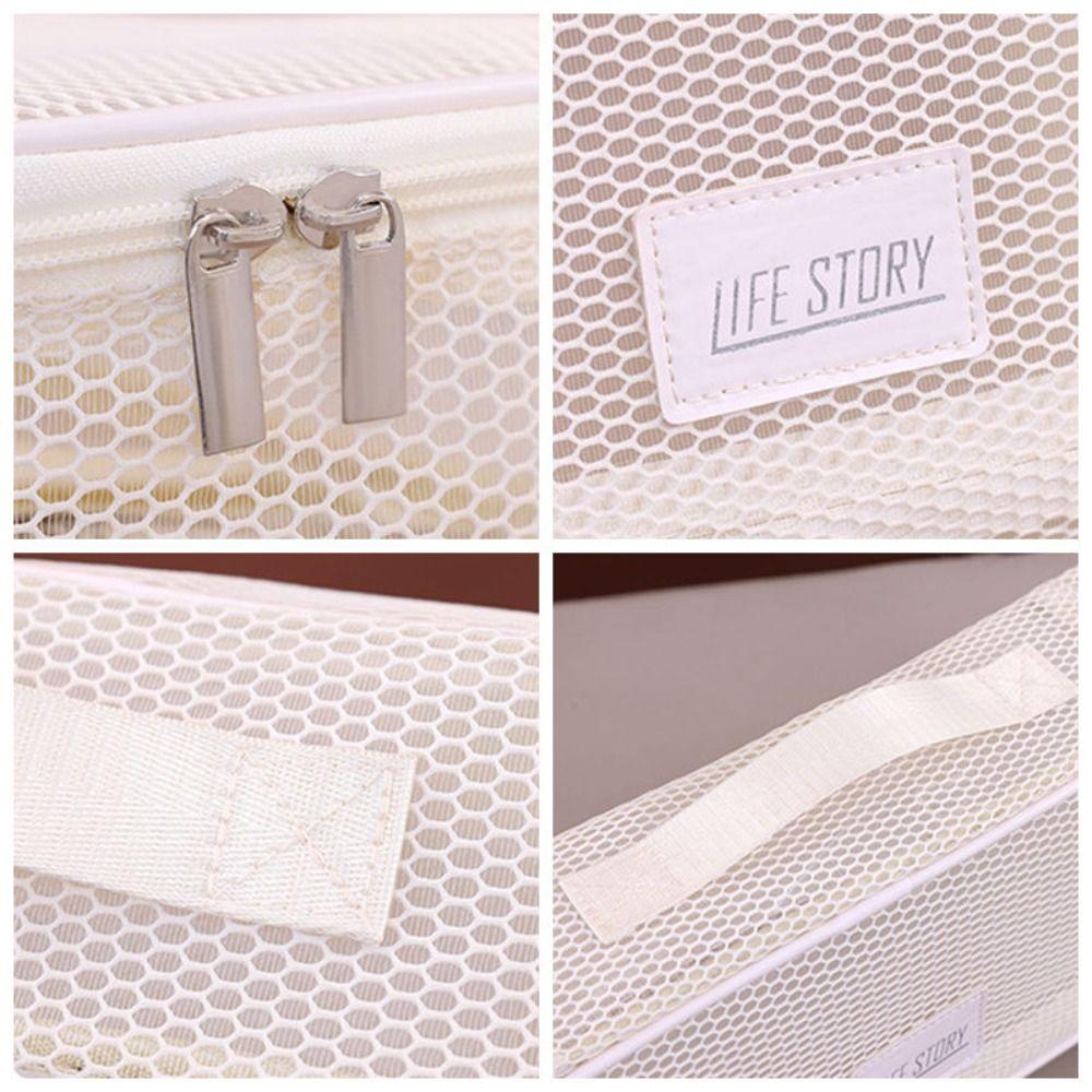 Mesh Hair Dryer Storage Bag with Handle Dustproof Curler Storage Bag Large Capacity Hairstyles Tool Organizer Hairdresser
