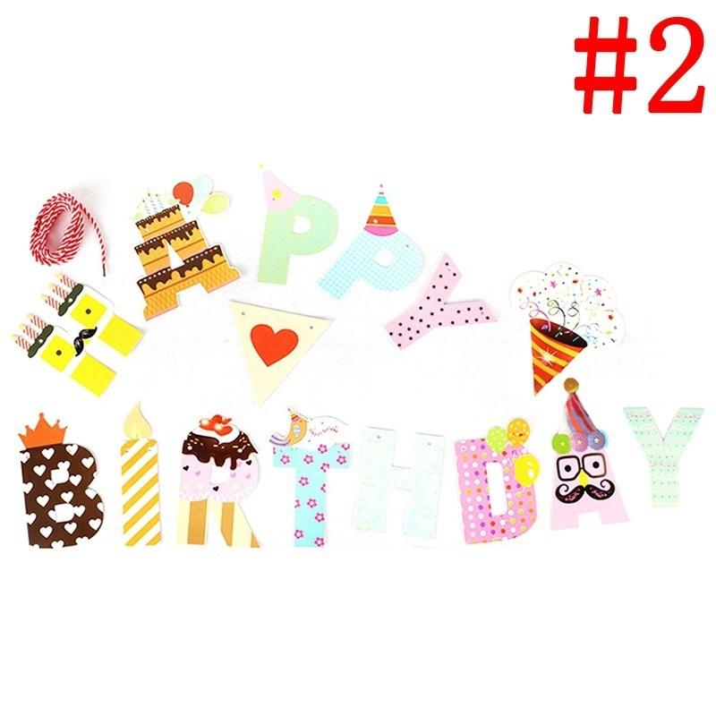 Happy Birthday Party Cute Garland Design Birthday Party Bunting Banners