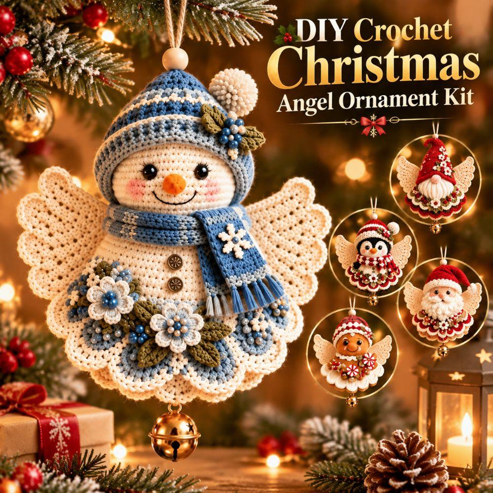 Angel Shape Christmas Crochet Ornament Handmade Holiday Crochet Crafts Home Decoration