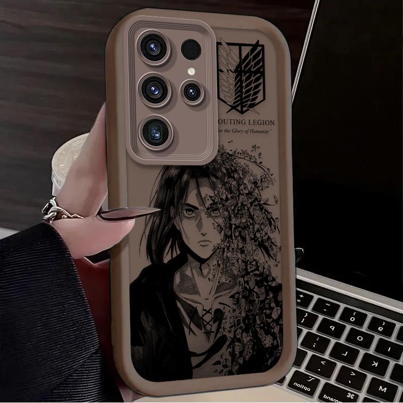 Anime Attack on Titan Eren Soft Case For Samsung Galaxy S24 S25 S23 Ultra S22 S21 Plus FE A36 A26 A16 A06 A56 A15 A25 A35 A55 5G