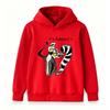 Kids Boys Girls Pullover Hoodie, Cartoon It's Alright Lemur Print Long Sleeve Casual Hooded Sweatshirt for Children Daily Casual Wear