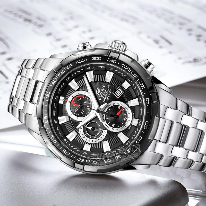 Casio EDIFICE Series Classic Racing Chronograph Sports Waterproof Quartz Movement Stainless Steel Strap Japanese and Korean Watch Men's EF-539D-1A