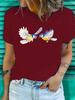 Women's Casual Short Sleeve Crew Neck T-Shirt Energetic Bird Graphic Print Spring Summer Autumn Casual Wear Comfortable Y2K Top