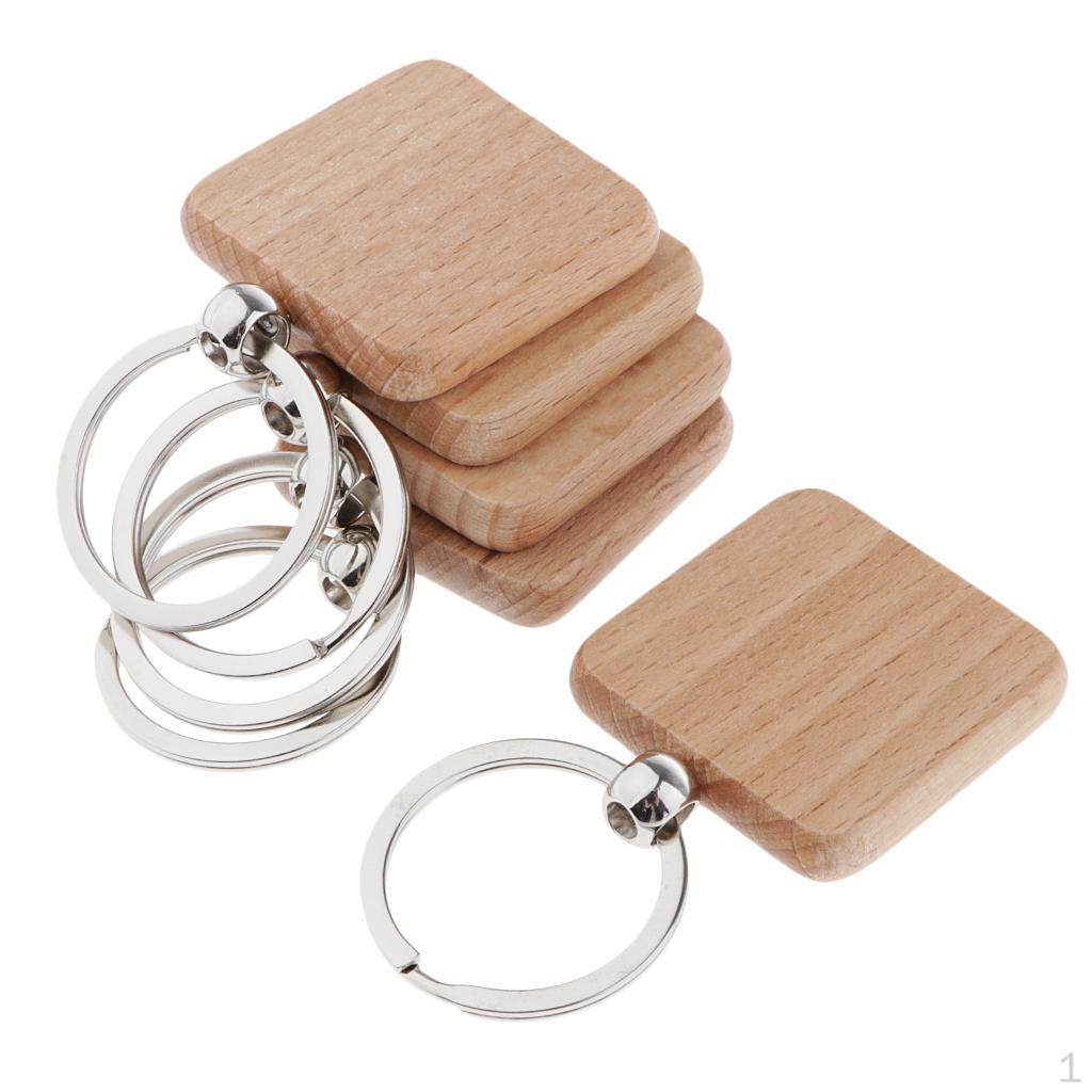 5 пустых деревянных подвесок-подвесок для брелка с гравировкой своими руками square 37x37mm