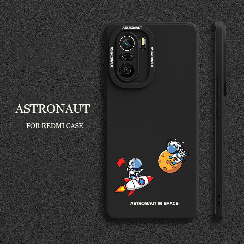 For Capa Funda Xiomi Xiaomi Poco F3 M3 Pro F 3 PocoF3 Case Cover Cute Space Astronaut Protector Soft Black Phone Cases Celular