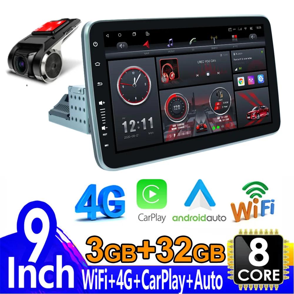 

X-REAKO Android 12 8 ядер 3G 32G автомобильное радио Carplay Auto 1 Din автомобильное радио 9/10 дюймов поворотный мультимедийный проигрыватель GPS WIFI DSP 8 core 3+32