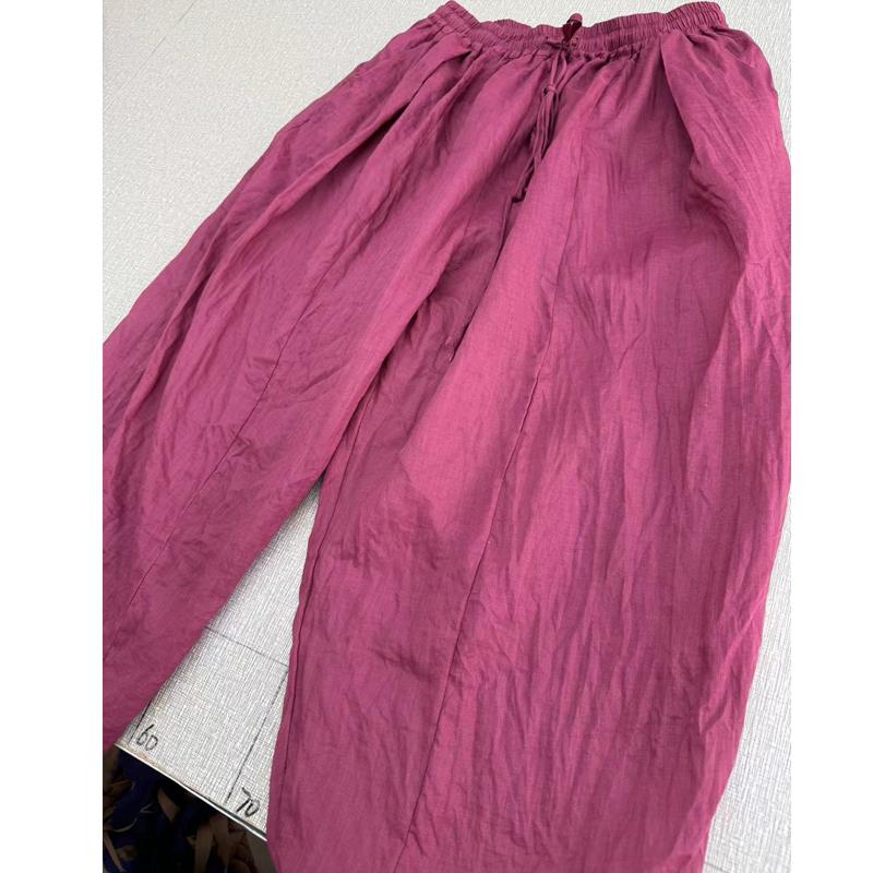 Johnature Woman Winter Niche Casual Vintage Style Loose Pants Solid Color Fashion Personality Pants