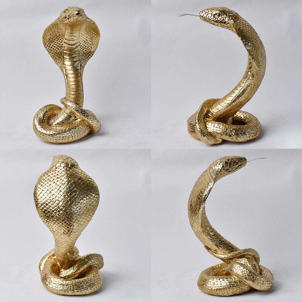Snake Statue Home Decoration Collectible Art Crafts Creative Animal Sculpture for TV Cabinet Desk Bookshelf Office Tea Room