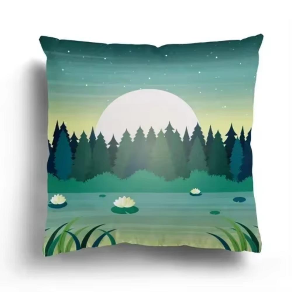 Cushion Cover Pillow  Autumn Scenery Home Decor Sofa Decorative