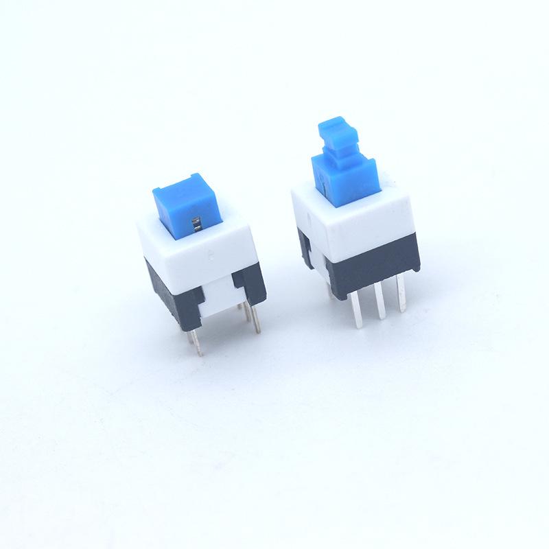Temperature-Resistant 7x7 High-Head Self-Locking Push Button Switch, Double-Row Flat-Head Non-Locking, Six-Pin Button Switch