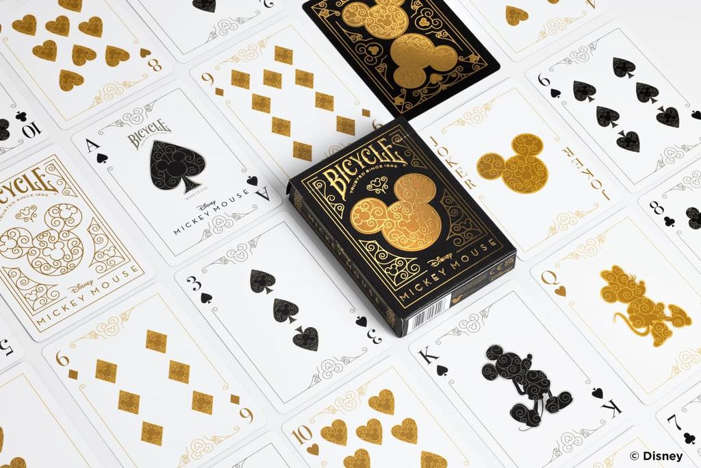 Tenyo Disney Bicycle Playing Black Gold Mickey Poker Size X Ages 6 and Up Cards, & Mouse, (6.3cm 8.8cm),