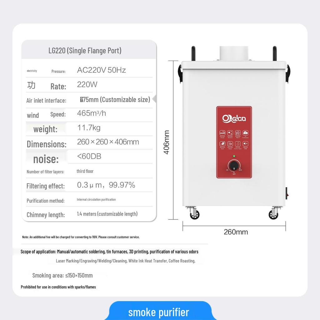Laser Soldering Fume Purifier & Desktop Smoke Extractor Device