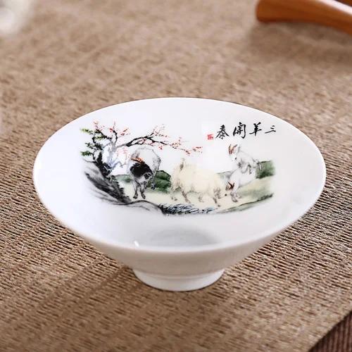 Jingdezhen Dropshipping Tea Set Hand-painted Tea Cup Puer Black Tea Tieguanyin Ceramic Small Cups Chinese Household Teaware