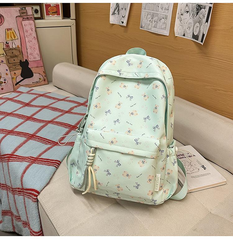 Schoolbag1011 New Schoolbag Female Japanese Ins Wind Small Fresh Literary Versatile Cartoon Print Girl Student Backpack