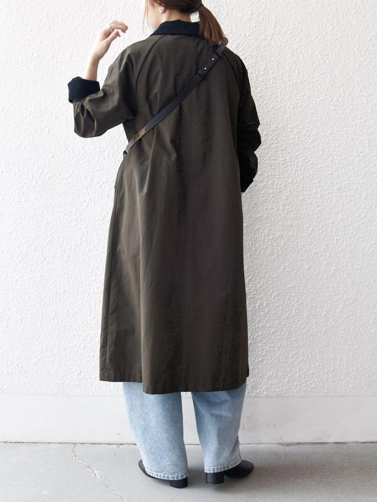Ships Any A-Line Long Coat with Stand Collar, 724160030, Olive, One Size