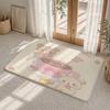 Cute Cartoon Rilakkuma Floor Mat Flannel Rug Non Slip Absorbent Soft Washable For Entryway Hallway Bathroom Kitchen Decor