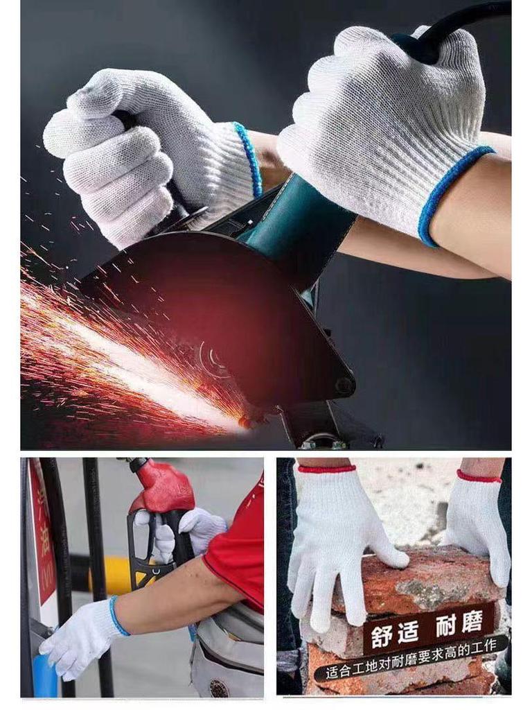 Durable Wear-Resistant Nylon Labor Gloves - Thickened Cotton Liners for Machinery & Construction, Unisex