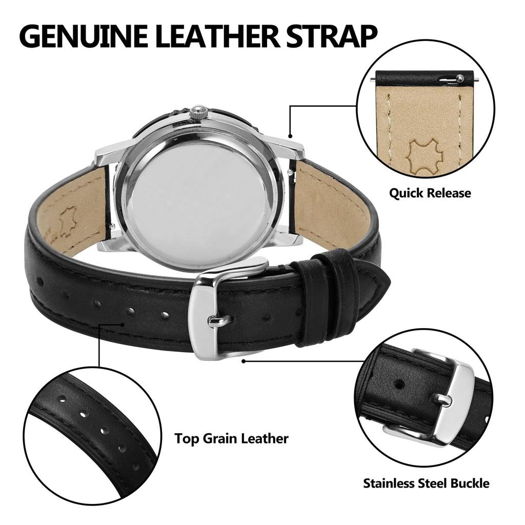 BISONSTRAP 14mm Leather Watch Genuine Vintage Replacement Band for Smartwatches and for Women Band, Leather, Watches,