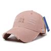 New retro autumn and winter hole letter baseball cap women's hard top casual versatile sunshade cap men's tide