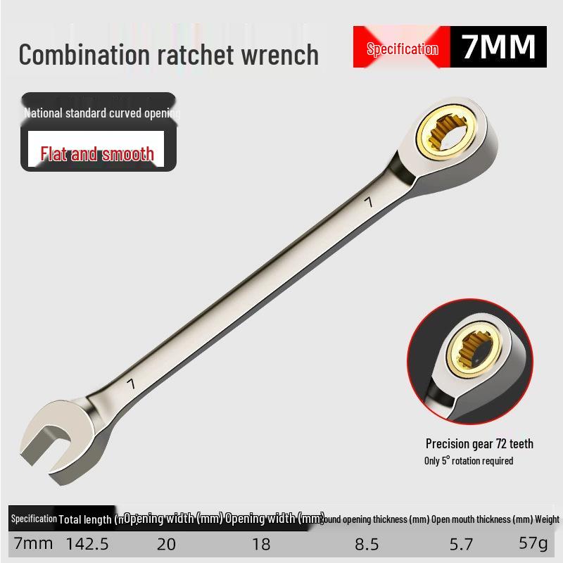 

Bi-Directional Ratchet Wrench Set with Open End and Flower Head Design for Auto Repair 14mm