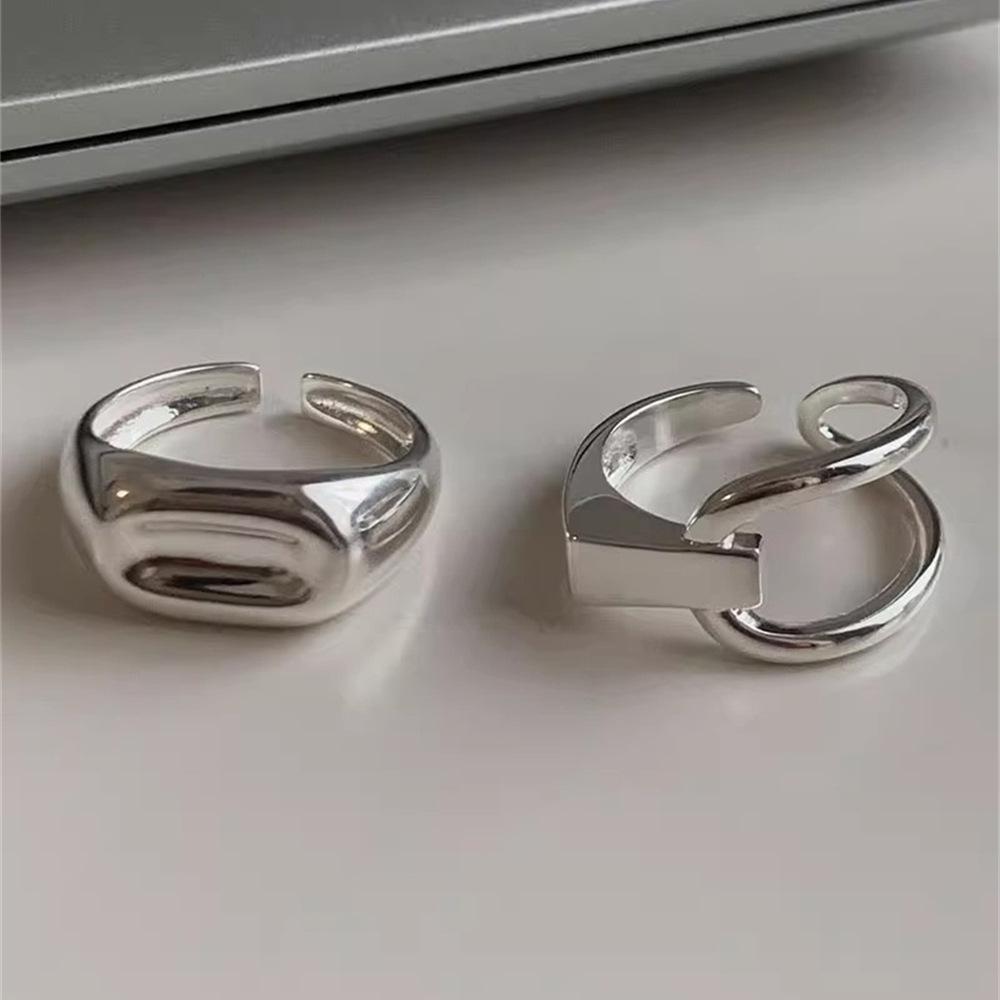 Korean Personality Geometric Ring Cross Ring Light Versatile Simple Open Ring