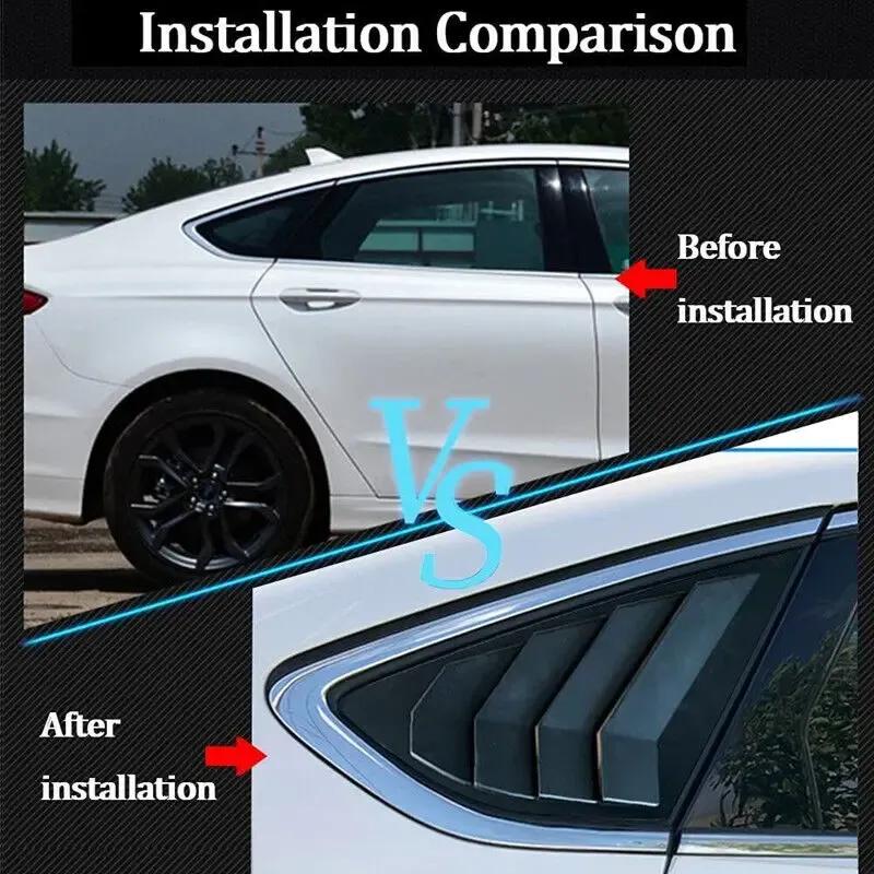 For Ford Mondeo Fusion Sedan 2013-2018 ABS Plastic Rear Window Quarter Louver Cover Side Vent Trim Car Adhesive Accessories