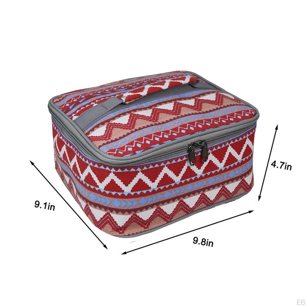Camping Storage Bag Cookware Large Capacity Printing Basket Utensils Organizer Tableware for Travel