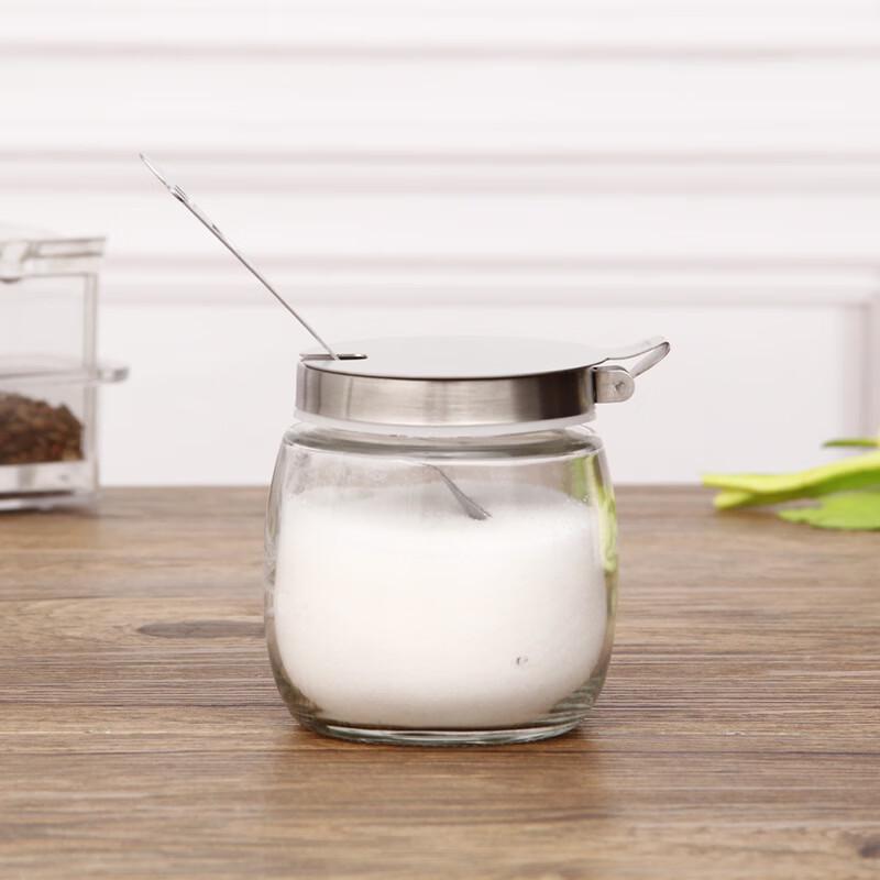 Stainless Steel Spring Lid Glass Seasoning Bottles