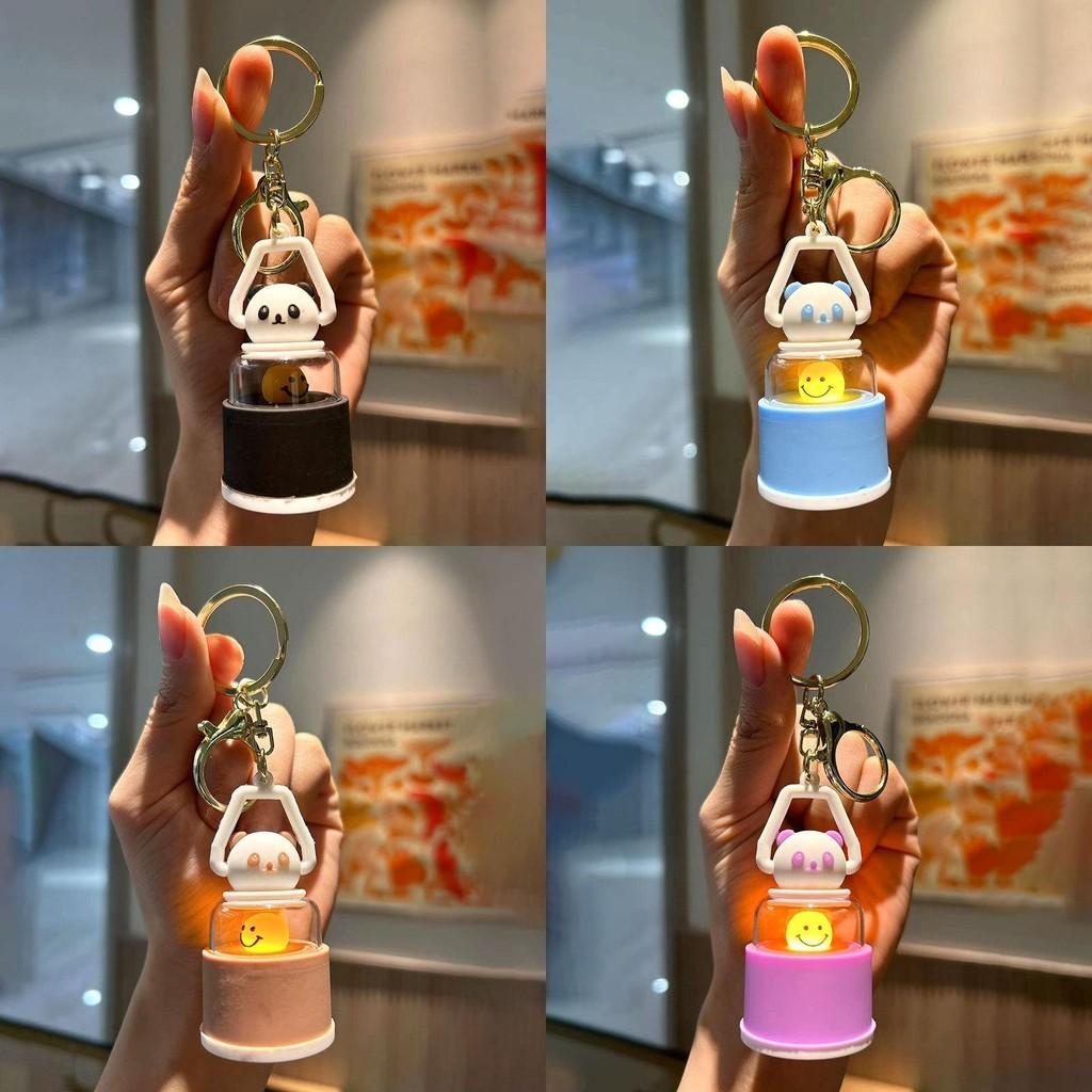 Adorable Glowing Panda Keychain Cute Silicone Cartoon Accessory For Gifts And Parties