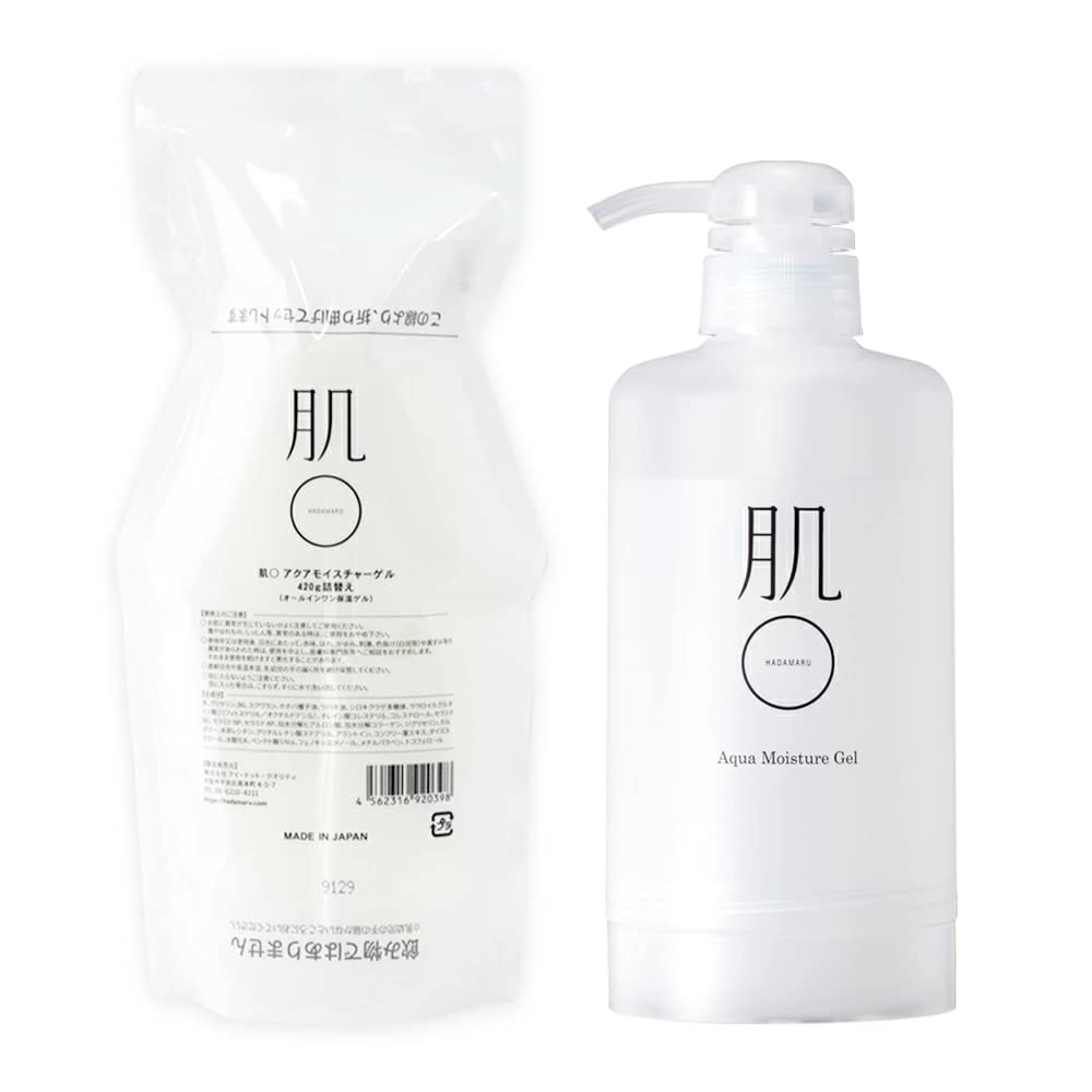 Hadamaru Gel Set Approximately 3 Bottles Human Lactic Acid Acid Seborrheic Large Capacity Aqua Moisture Gel All-in-One (Pump / 420g) - Regular-Size
