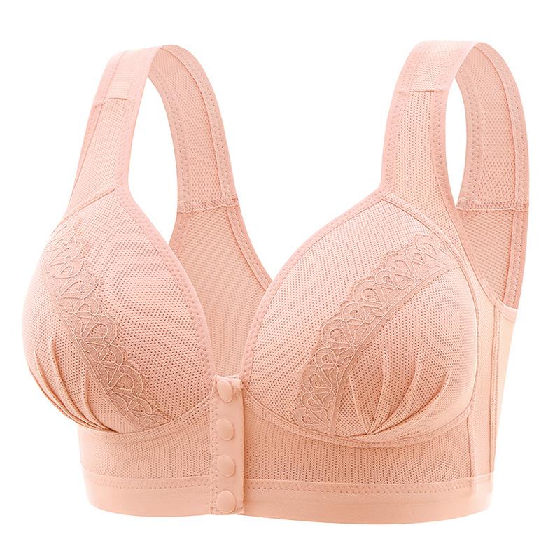 Thin mold cup in the elderly comfortable underwear front button women bra bra
