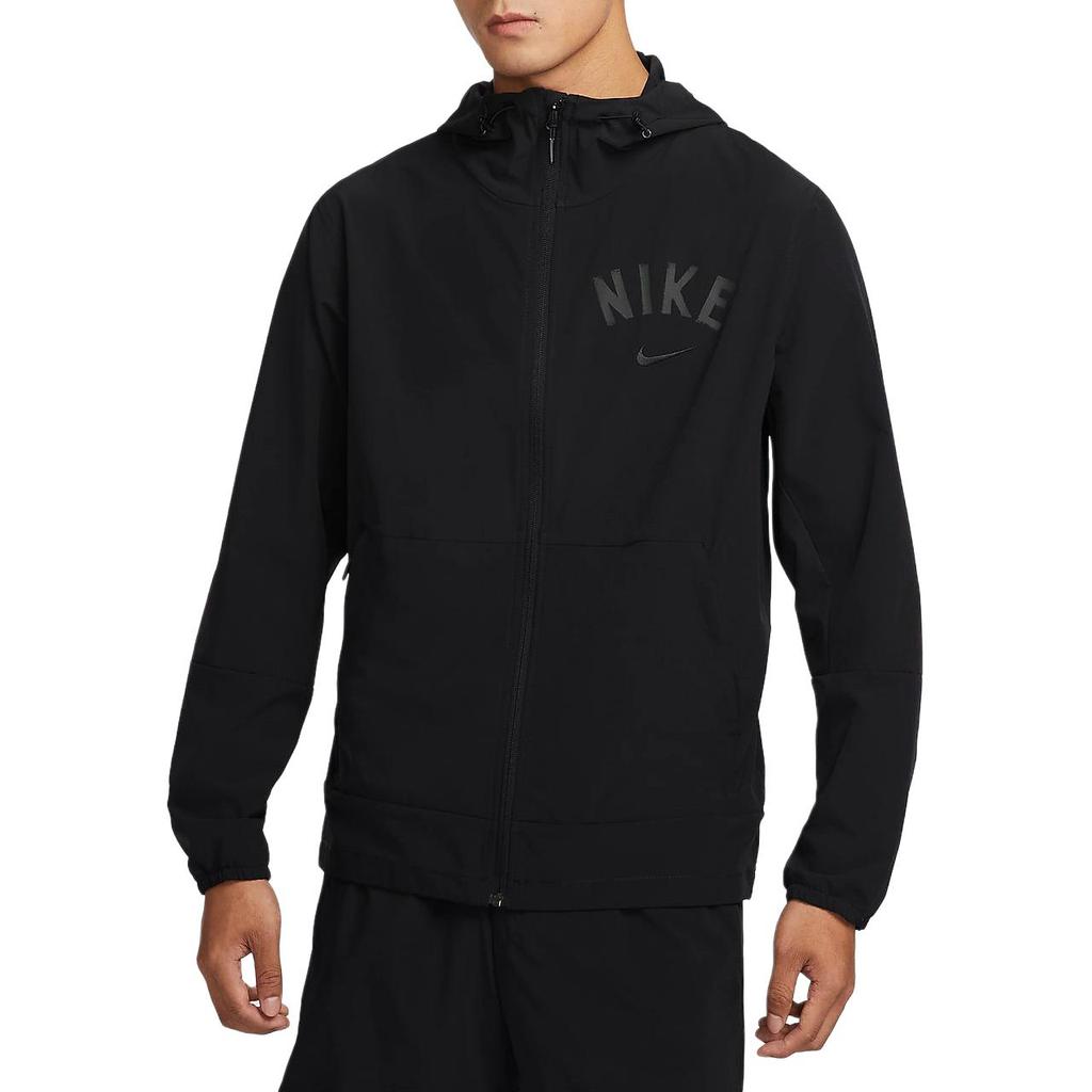 Nike Unlimited Swoosh Jacket Logo Hooded Zip Long Sleeve Coat Men Jackets Black Coal-Black FZ1071010