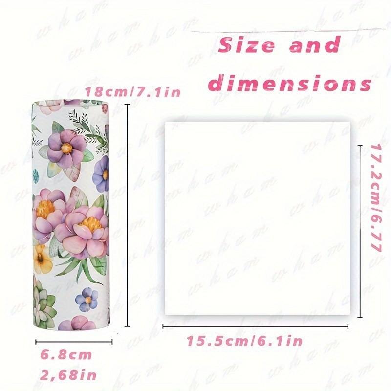 1Roll/2Rolls Flower Patterned Cylindrical Tissue, Napkins, Handkerchiefs, Travel Tissue Holders Suitable for Cars and Homes