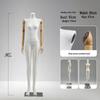 Luxury Full-Body Female Mannequin Display Stand: Fabric-Wrapped, Solid Wood