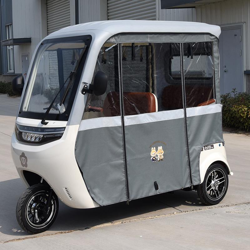 Electric Tricycle Canopy Tent Rain Curtain for Jinpeng Da'an SU7 (X18) - Gray, All-Season