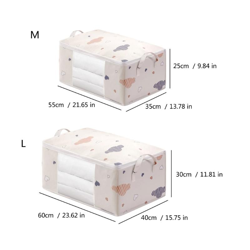  Zippered Clothes Container for Blankets Large Capacity Portable Storage Bag