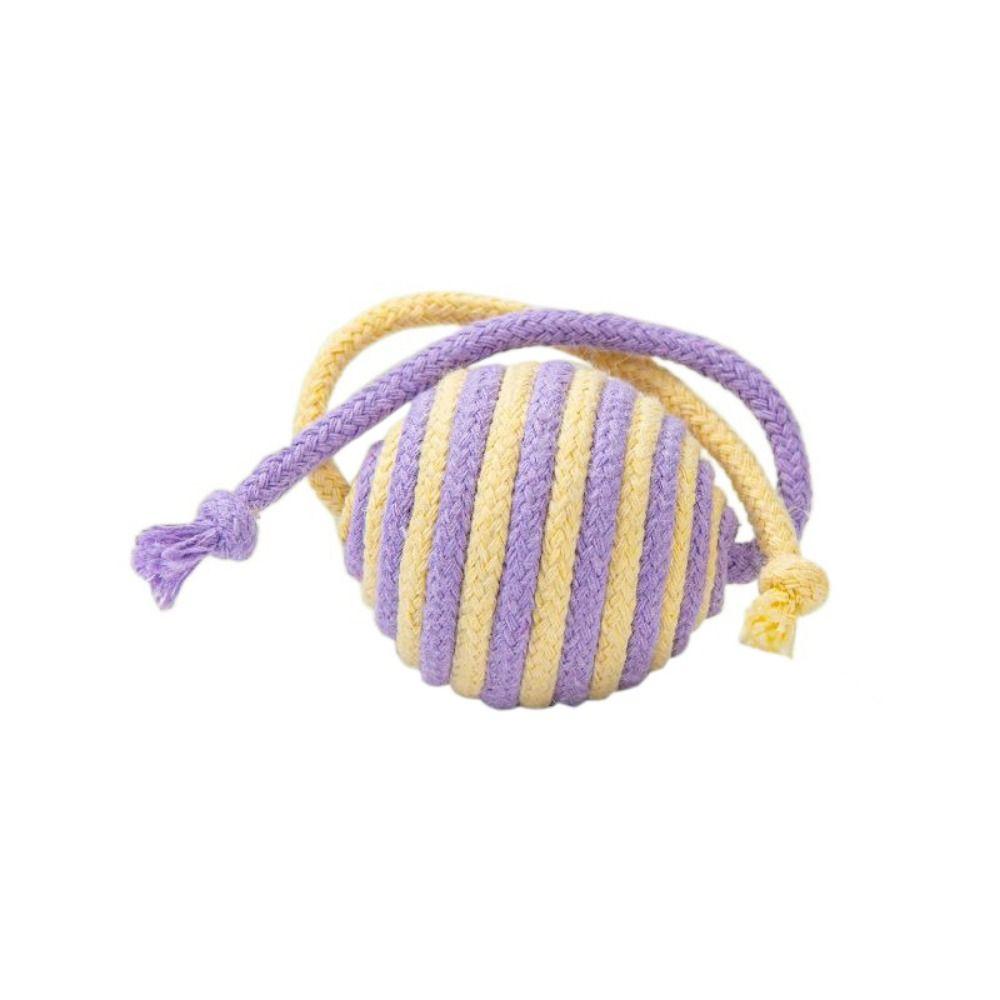 

Colorful Cat Cotton Rope Ball Bite Resistant Cat Teaser Ball Cat Scratch Catch Toy Relieve boredom фіолетовий