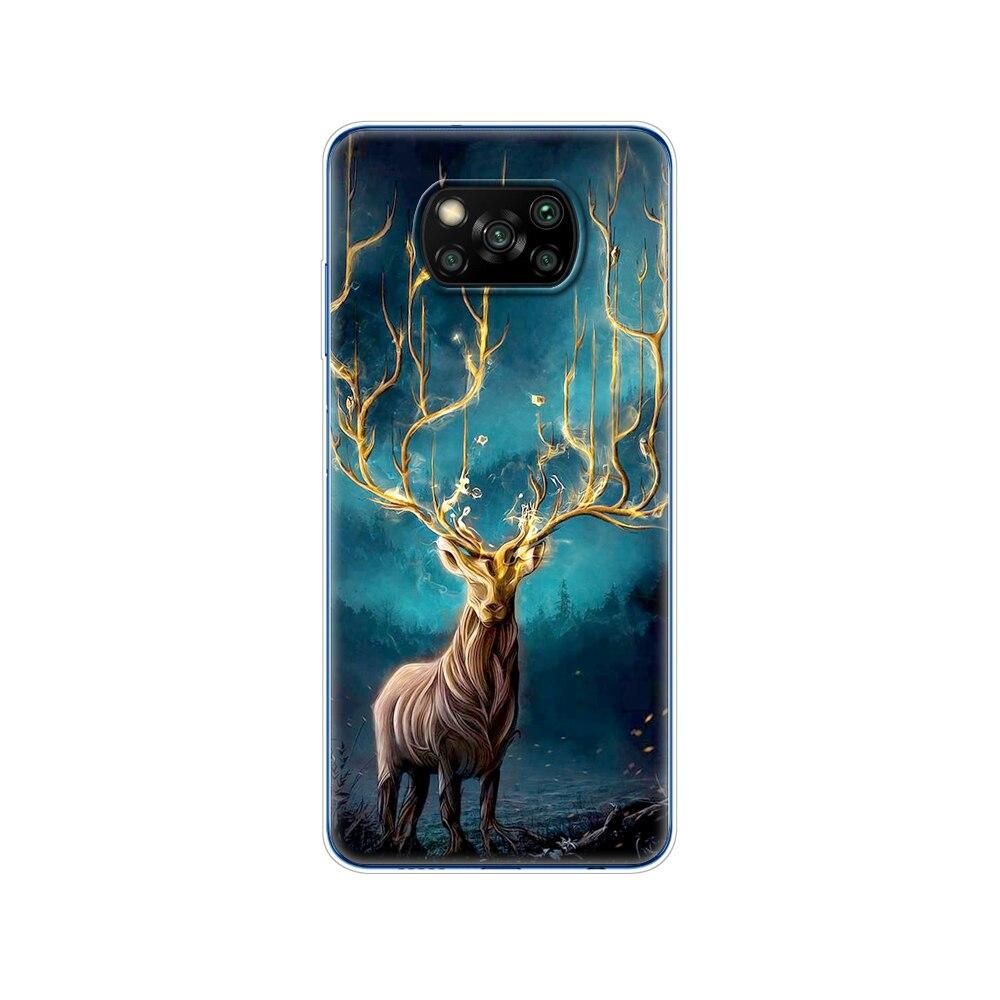 Für Xiaomi Poco X3 NFC x3 pro Hülle Silikon Weiche Rückseite TPU Bumper für Poco X 3 NFC 6.67'' Global Handyhülle Winter Schnee Weihnachten