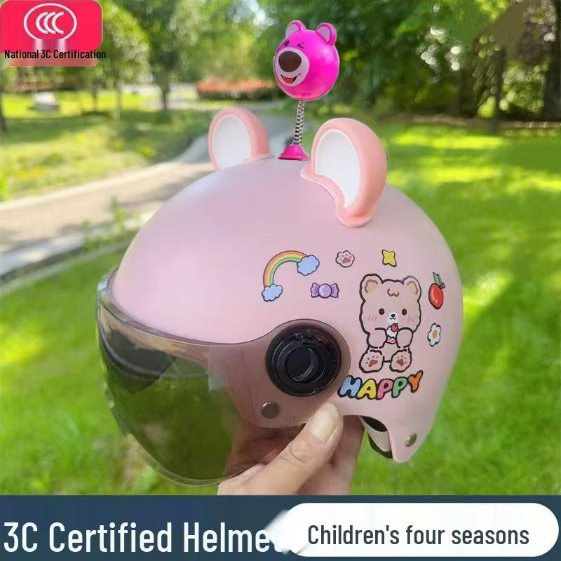 3C Certified Lightweight Electric Vehicle Helmet for Kids, Summer Half Helmet, Comfortable and Cute Safety Helmet for Boys and Girls