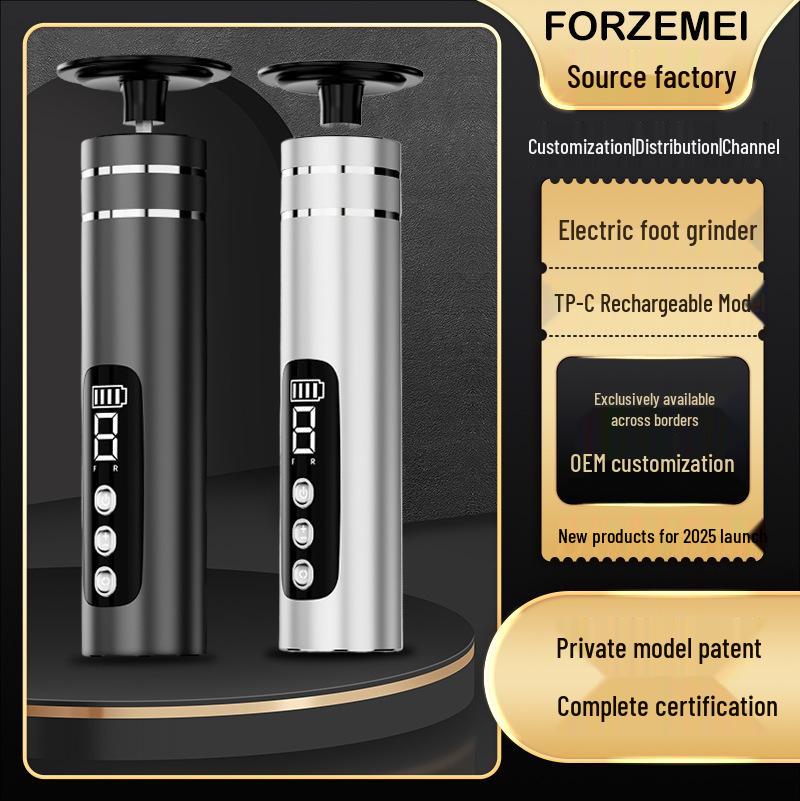 Rechargeable Metal Electric Foot Callus Remover - Durable Grinder for Dead Skin