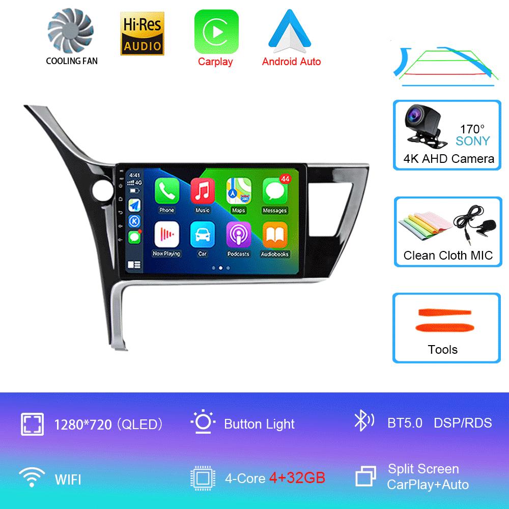 Android 14 Car Stereo Radio For Toyota Corolla 2017-2019 Multimedia Video Player Carplay GPS Navigation 4G WIFI 2 Din 360 Camera