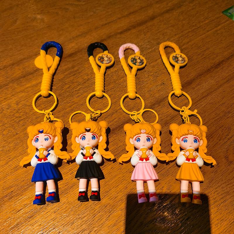 Woven Cartoon Sailor Moon Keychain for Couple Car Bag Luna Doll Keychain Kawaii Cute Personalized Gifts Y2k Fashion Toys Anime