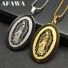 Katholische Jungfrau Maria Medaillen Halskette für Damen Herren Edelstahl Goldfarbe Religiöse Guadalupe Gebetskette Schmuck NZZZ939S02