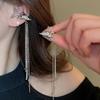 Metallic Inlaid Rhinestone Pegasus Star Tassel Ear Cuff - High-End Personality Temperament Earrings
