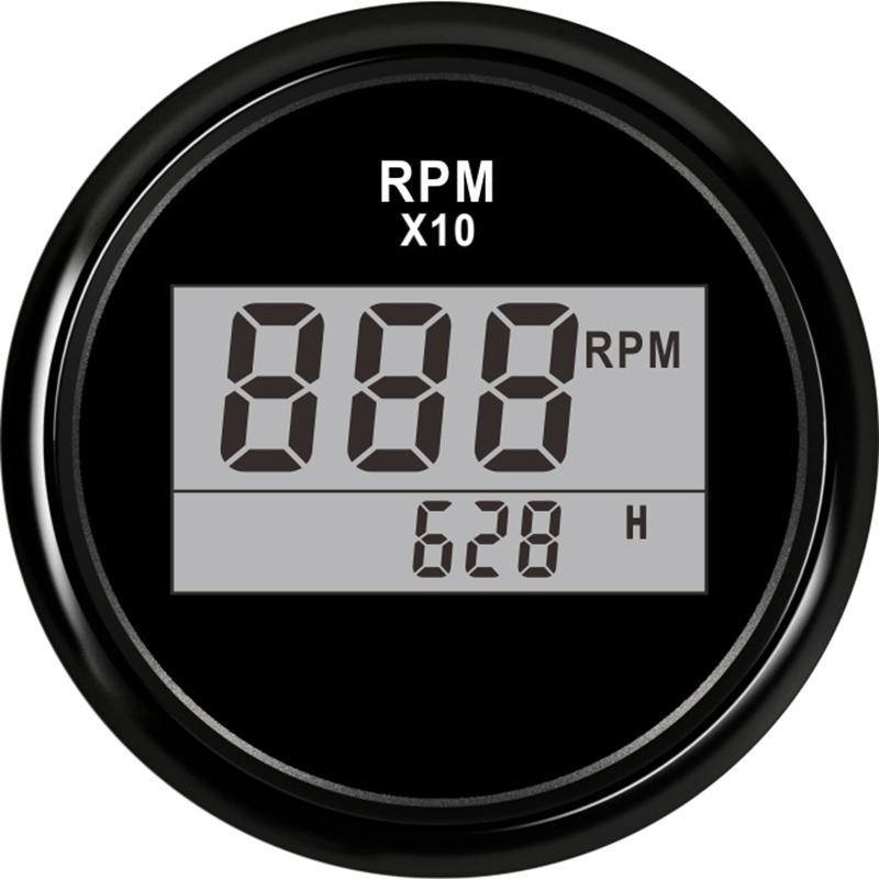 52mm Outboard Engine Tachometer Gauge with Hour 0~9990 RPM Meter For Marine Car Motor Tacho Motorcycle Digital Speedometer